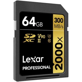Lexar 2000x 64GB SDXC UHS-II/U3 (Up to 300MB/s Read)
