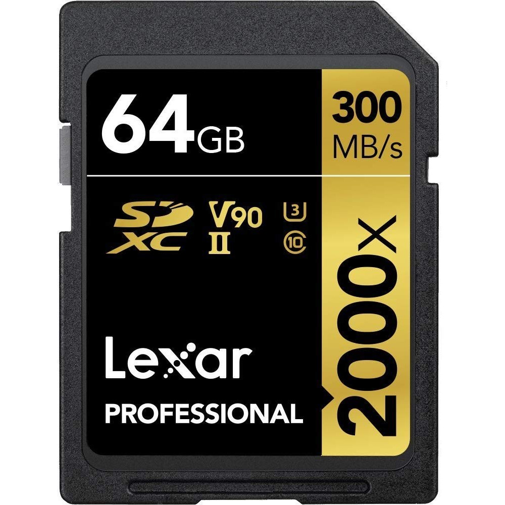 Lexar 2000x 64GB SDXC UHS-II/U3 (Up to 300MB/s Read)