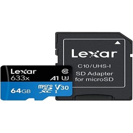 Lexar 633x MicroSDHC/SDXC UHS-I Card with Adaptor 100MBPS, 64GB