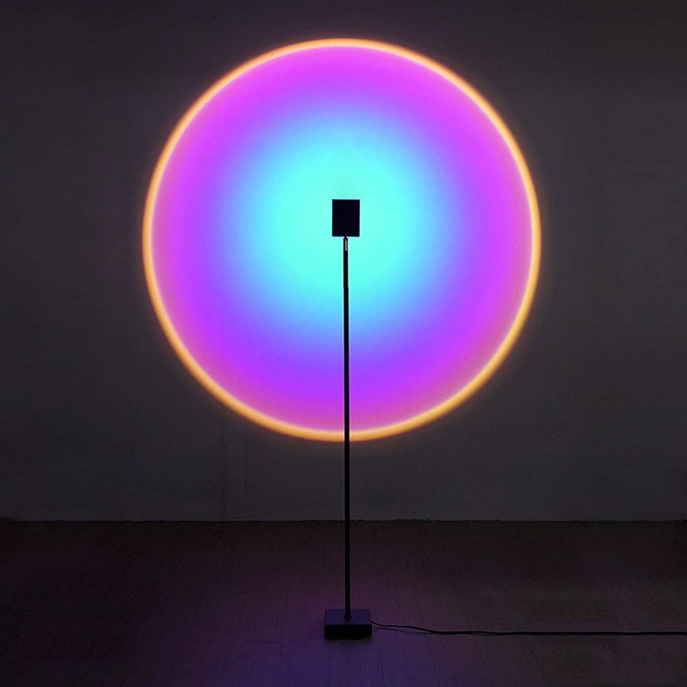 Sunset Lamp Projection, 16 Colors Changing Projector LED Mellow Floor Lamp Rainbow Night Light 1.8M for Photography
