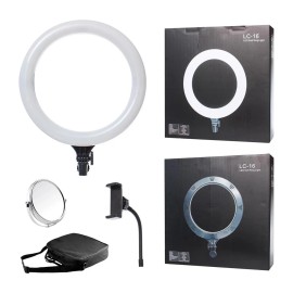 LC-16 LED USB Beauty Supplementary Selfie Ring Light Lamp with Phone Holder, Extendable Tripod Stand