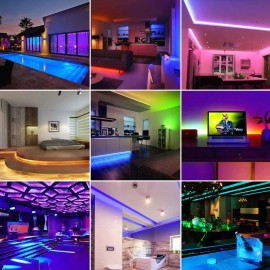 LED Strip Light with Remote 10M, LE Dimmable RGB LED Strips Colour Changing Room Lights