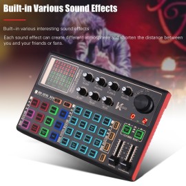 SK300 Live Sound Card with Multiple Sound Effects Podcast Production Studio for Guitar, Live Streaming, PC, Recording