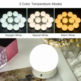 USB LED 12V Makeup Lamp 10 Bulbs Kit For Dressing Table Stepless Dimmable Hollywood Vanity Mirror Light 8W