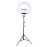 HQ-21N 21 inch 52.5cm LED Ring Vlogging Photography Video Lights Kits with Remote Control & Phone Clamp & 2.1m Tripod Mount