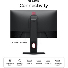 BenQ ZOWIE XL2411K 24-Inch 144Hz Gaming Monitor | 1080P | Smaller Base | Ergonomic Stand | XL Setting to Share | Customizable Quick Menu | DyAc