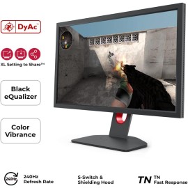 BenQ ZOWIE XL2546K 24.5-inch 240Hz Gaming Monitor | 1080P 1ms DyAc+ Smaller Base Flexible height & tilt adjustment XL Setting to Share Customizable Quick Menu S-Switch Shield, Dark Grey