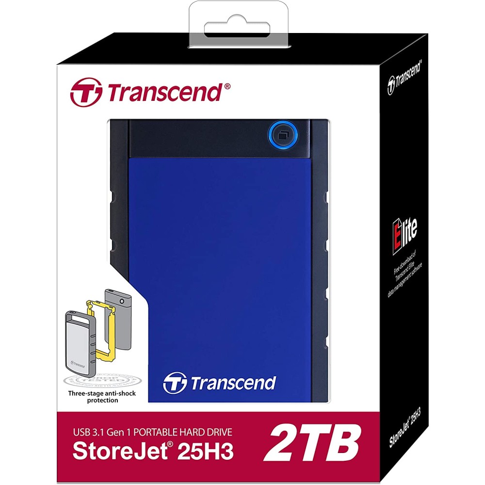 Transcend 2TB USB 3.1 Gen 1 StoreJet 25H3B Rugged External Hard Drive